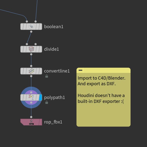 Convert Silhouette Edges to Spline in Houdini Node Setup